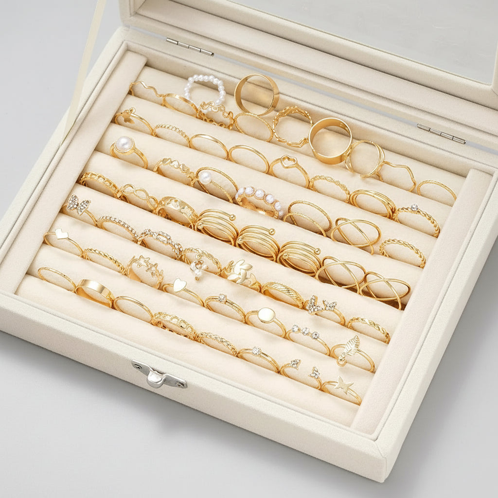 Lot 58 Anneaux– Mix Tendance 2025 Ultra Stylé