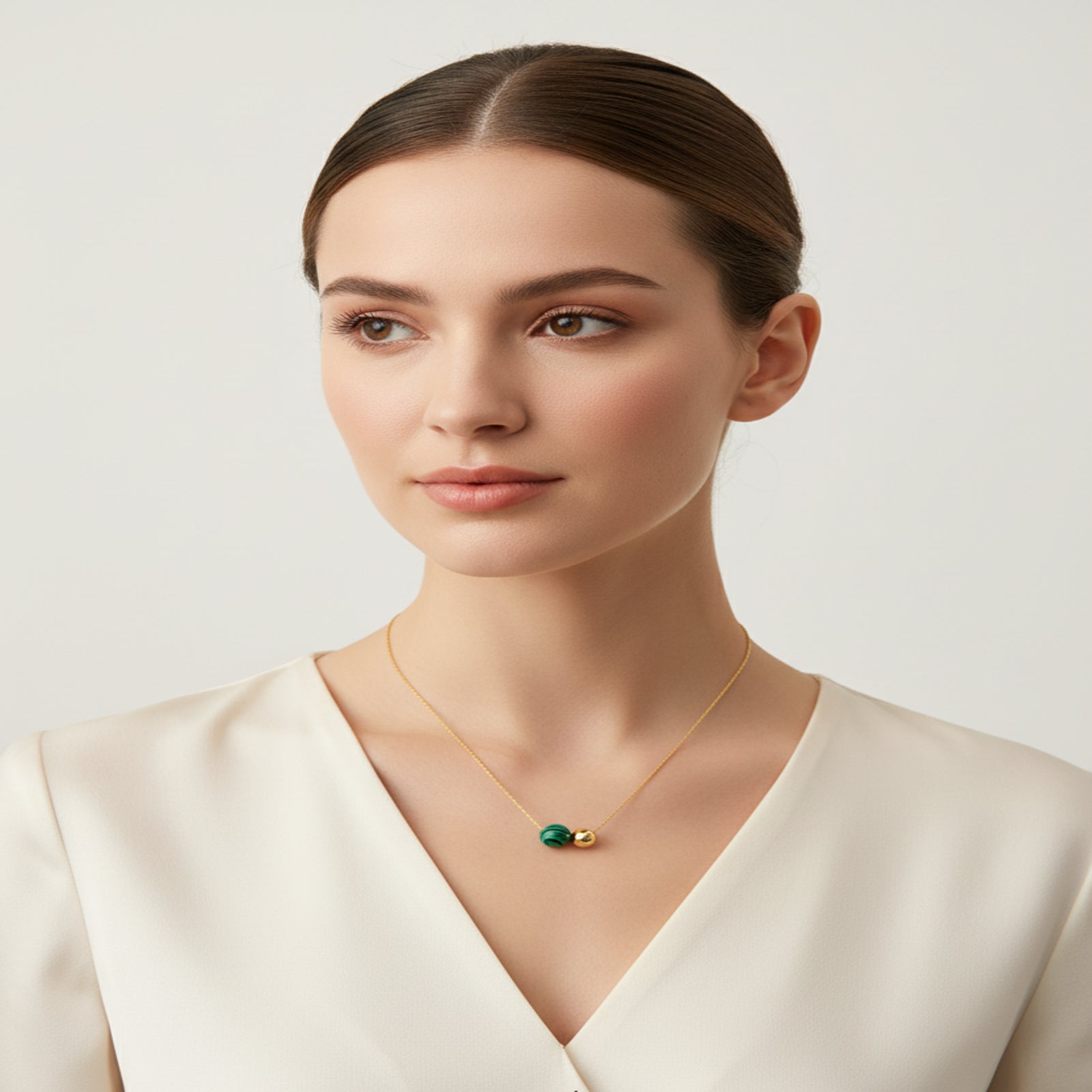 Collier Minimaliste – Perles en Pierre Naturelle & Acier Inoxydable
