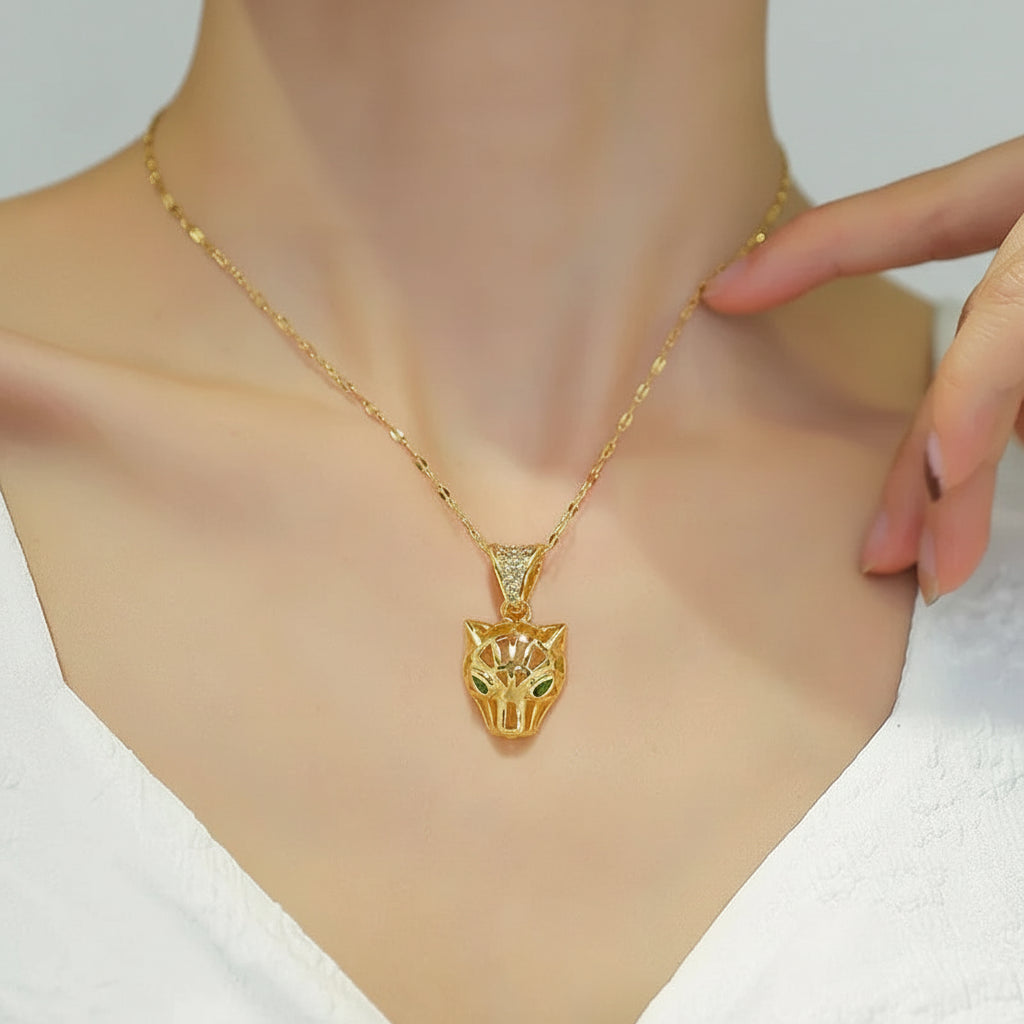 Collier Wild Léona Tête de Léopard