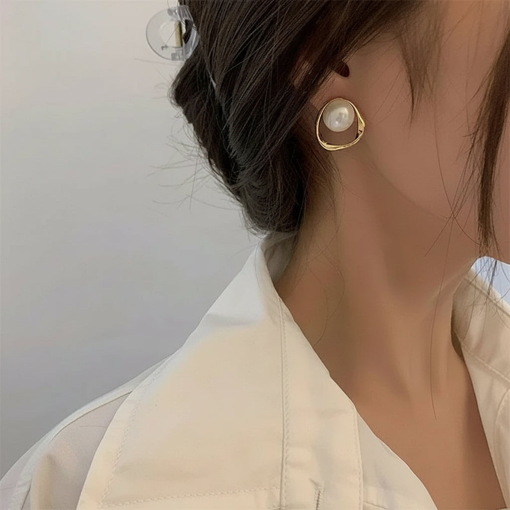 Boucles d’oreilles « Perle Dorée »